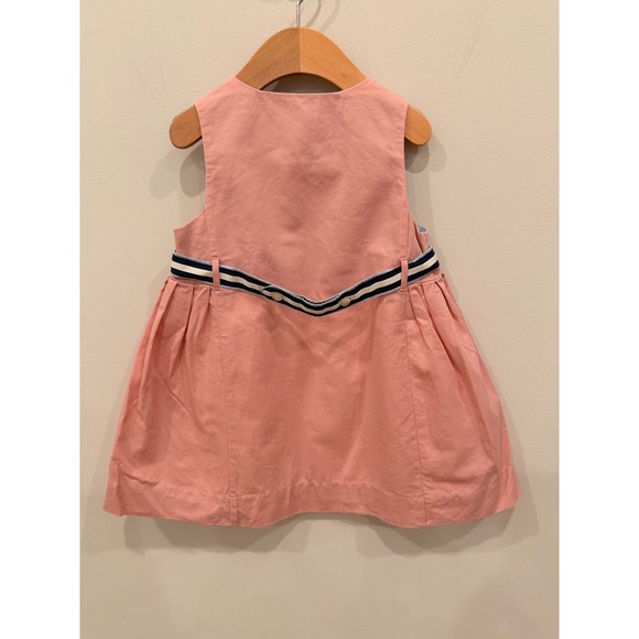 Ralph Lauren Pink Cotton Pinafore Dress Baby‎ Girl 24M - Picture 2 of 3